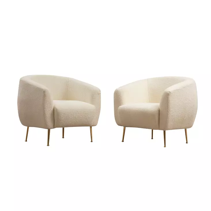Nojatuoli, kerma, 70 cm x 82 cm x 80 cm, mukava, kestävä, tyylikäs - Nojatuolit - 8683342961806 - 1