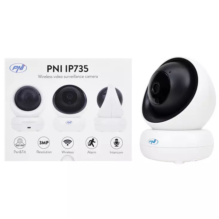 PNI IP735 3Mp videovalvontakamera IP P2P langattomalla PTZ:llä, microSD-korttipaikka, ohjaus sovelluksesta - PNI tuotteet - 5949066527876 - 1