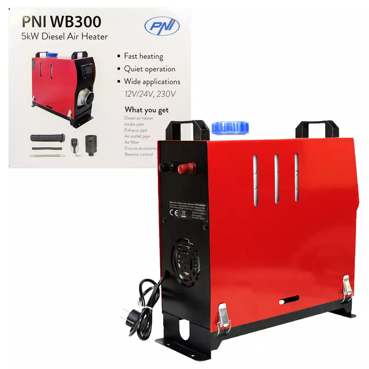 PNI WB300 diesel-kiinteä vaunun lämmitysjärjestelmä 5kW 12V, 24V, 230V, ajoitus, 5 tehotasoa Sirocou - PNI tuotteet - 5949066530586 - 1
