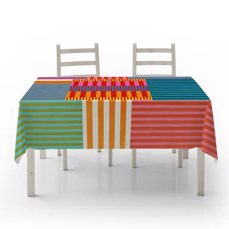 Pöytäliina, monivärinen, 140 x 220 cm, kestävä, helppohoitoinen - Pöytäliinat ja tabletit - 8684283796366 - 1