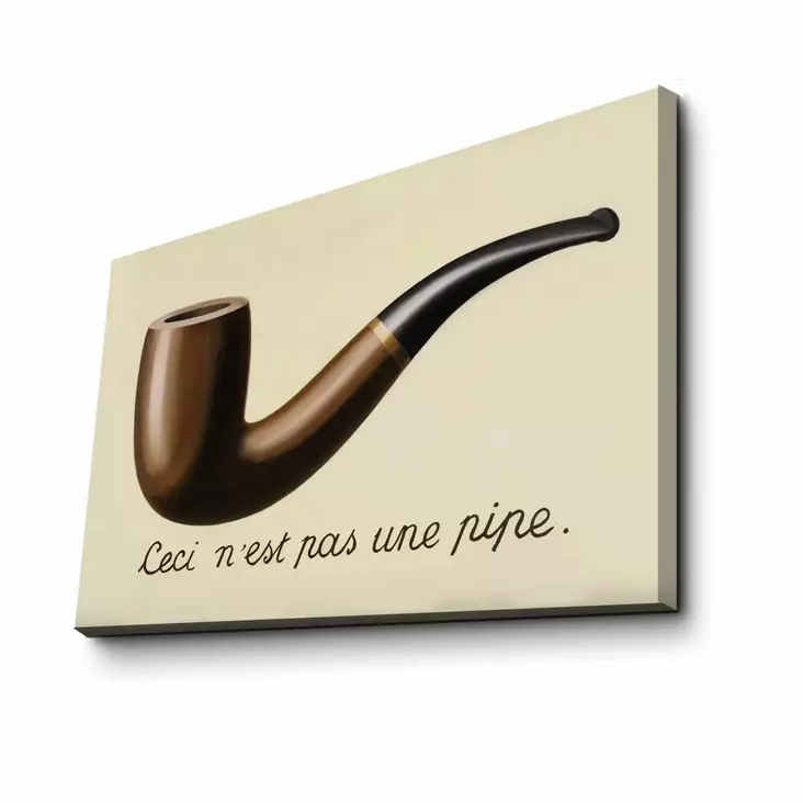 René Magritte Monivärinen Seinäkoriste: 100% Mokkanahkainen 45x70 cm Taulu Puisella 3 cm Kehyksellä - Taulut ja kehykset - 8681875399516 - 1