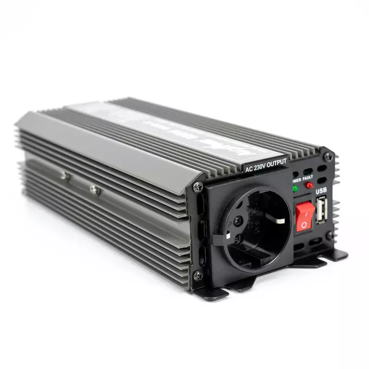 RO: Invertor de tensiune AlcaPower by President 300W alimentare 24V, iesire 230V, unda sinus modificata, mufa USB 5V 500mAh, cu clesti alimentare si mufa de bricheta inclusa - PNI tuotteet - 8055323216586 - 1