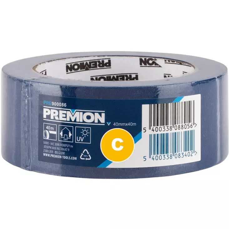 Teippi 40mmx40m Premion sininen - Rakennusteipit - 5400338088056 - 1