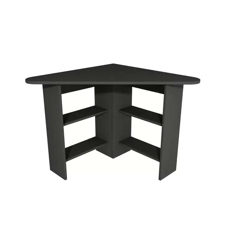 Tyylikäs Anthracite Opiskelupöytä - 100% Melamiinipinnoitettu, 18 mm Paksuus, Useita Hyllyjä, Seinään Kiinnitettävä - Työpöydät - 8682870728486 - 1