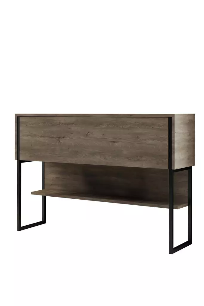 Tyylikäs Musta Pähkinä Lipasto - 120x80x30 cm - 100% Melamiinipinnoitettu - Metallijalat - Kestävä Säilytysratkaisu - Lipastot ja senkit - 8684282883746 - 1