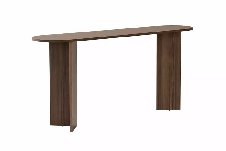 Tyylikäs Pähkinänvärinen Sivupöytä - 100% Melamiinipinnoitettu Lastulevy, 150x75x35 cm, Kestävä ja Helppohoitoinen - Sivu- ja apupöydät - 8684283784486 - 1
