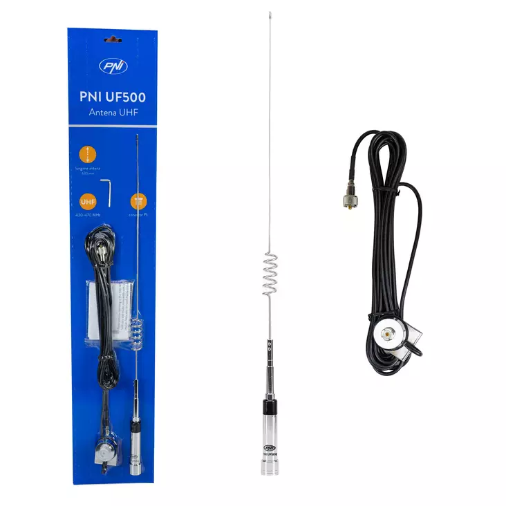 UHF-antenni PNI UF500, 63 cm, 430-470 MHz, kaapelilla PNI T941 - PNI tuotteet - 5949066528156 - 1