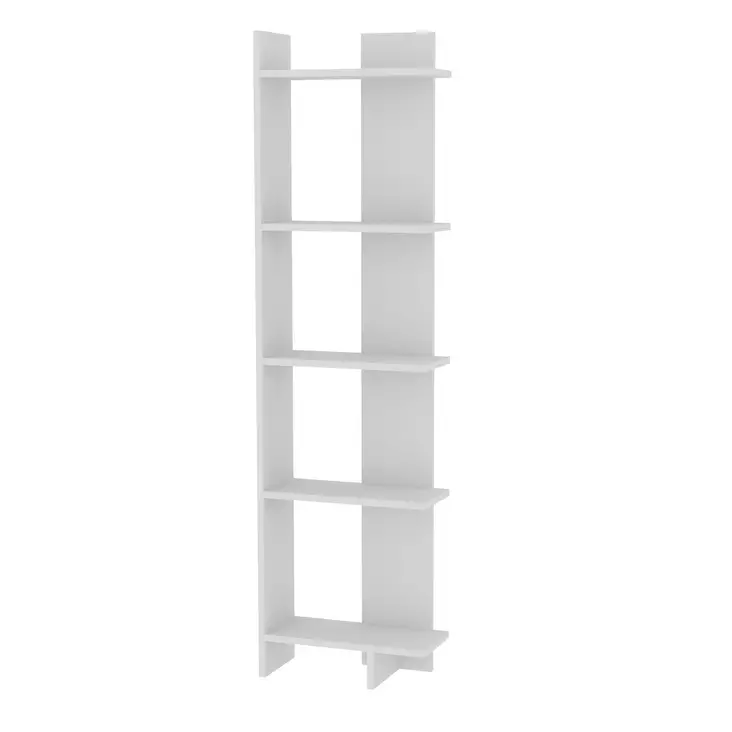 Valkoinen Kirjahylly - Moderni ja Tyylikäs, 100% Melamiinipinnoitettu, 45x170x22 cm, Useita Hyllyjä, Lisäsäilytystila - Kirjahyllyt - 8681875385496 - 1