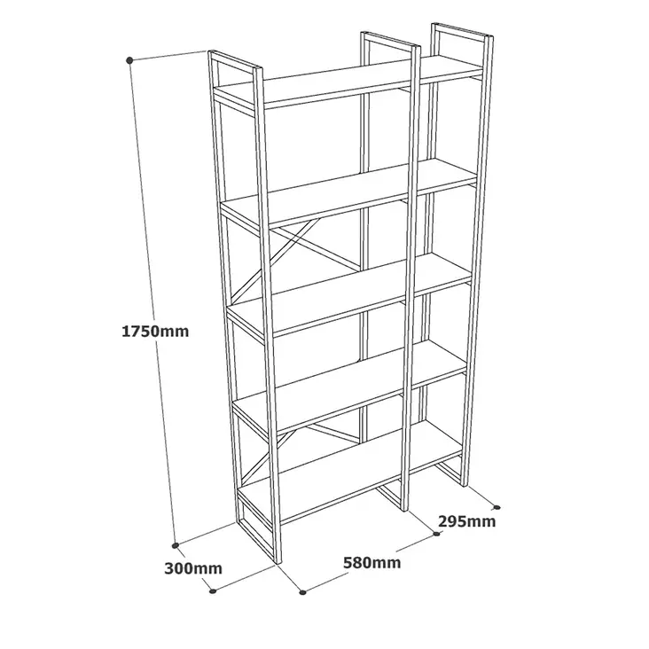 Valkoinen Marmori Kulta Kirjahylly - 100% Melamiinipinnoitettu Lastulevy, 18mm, Metallirunko, 87,5x175x30cm - Kirjahyllyt - 8683743451586 - 1