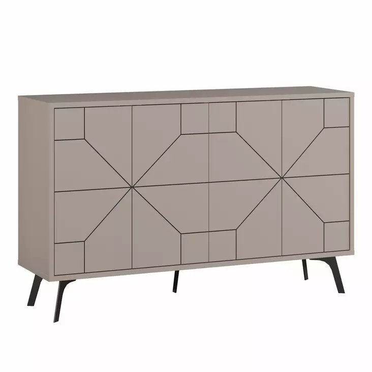 Valmistettu 100% melamiinipinnoitetusta lastulevystä, 18mm paksu, 123x62,4x35cm, pehmeästi sulkeutuvat saranat, metallijalat - Huonekalut - 8683342851336 - 1