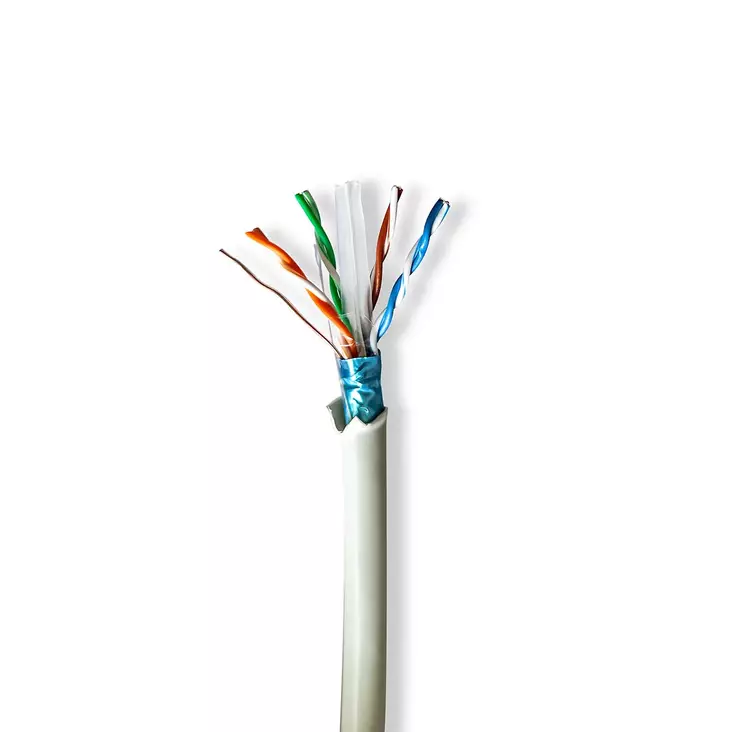 CAT6 verkkokaapelin rulla | Stranded | F/UTP | Puhdas kupari | 50.0 m | Sisäkäyttöinen | Pyöreä | LSZH | Harmaa | Vetolaatikko - Tietokone ja verkko - 5412810406036 - 10