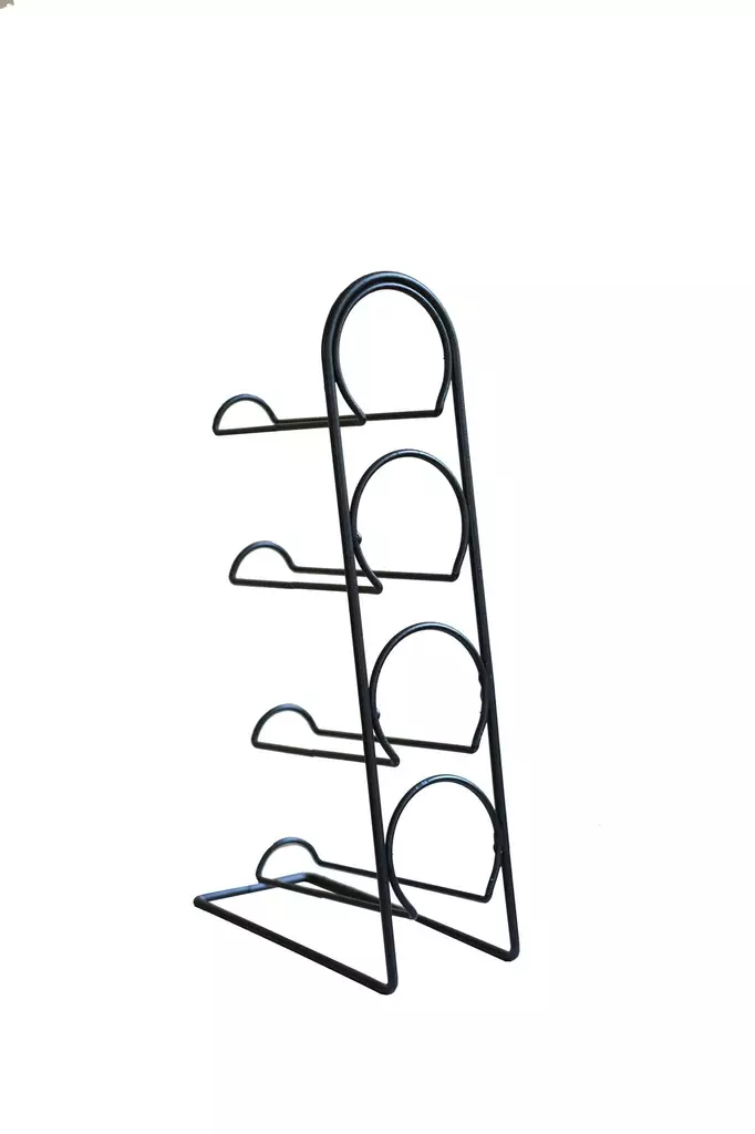 Viinipulloteline Musta Metalli 21x12x43,5 cm - Tyylikäs ja Kestävä Säilytysratkaisu Viinin Ystäville - Huonekalut - 8684282608226 - 1