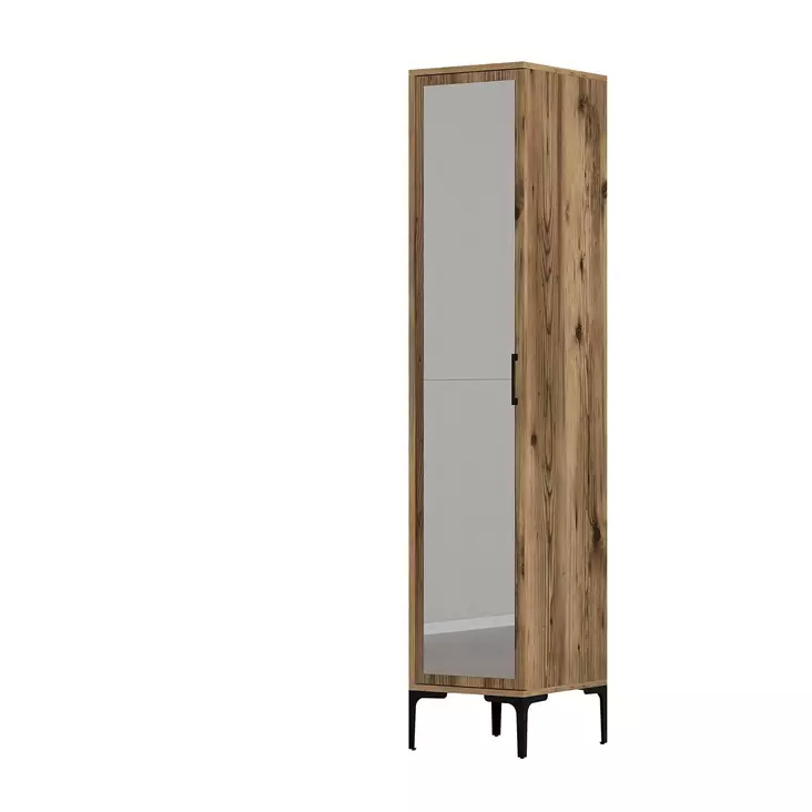 Walnut-vaatekaappi - 100% melamiinipinnoitettu, 18mm paksuus, 40x47,5x201,4cm, 2 pakettia, helppo koota ja ylläpitää - Vaatekaapit - 8684282088806 - 1
