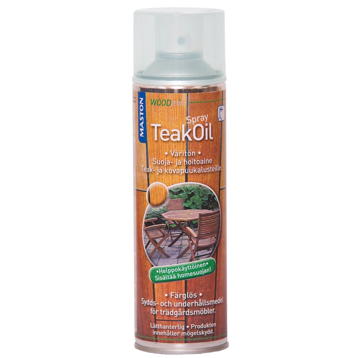 Spray Teak Oil 500ml väritön Suoja ja hoitoaine spray puupinnoille