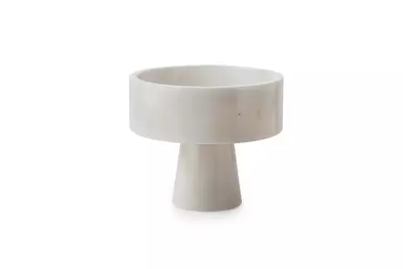 100% Thassos Marmori Jalkakulho, Valkoinen, 20 cm Halkaisija, 17 cm Korkeus - Tyylikäs Keittiö- ja Sisustuselementti - Tarjoiluastiat - 8684283056217 - 1