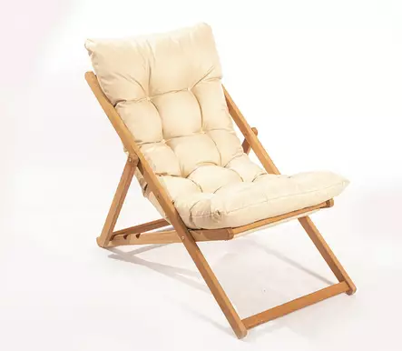 Puinen Puutarhatuoli - 100% Pyökki - Ruskea Kermanvärinen - Koko: L 59 cm, K 90 cm, S 44 cm - Vedenkestävä Maali - Puutarhatuolit ja sohvat - 8683743764327 - 1