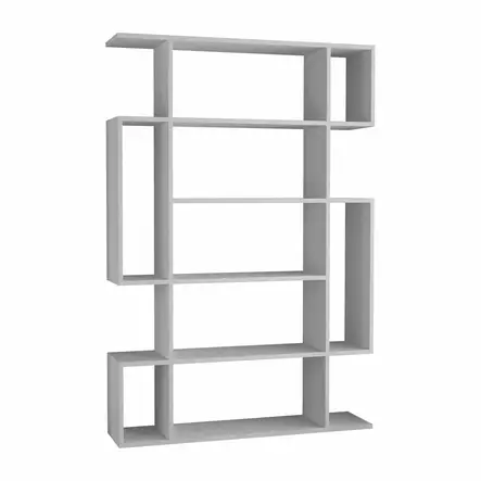Valkoinen Kirjahylly - 100% Melamiinipinnoitettu Lastulevy, 18mm Paksuus, 110x161x25,5cm, Useita Hyllyjä, 25kg Kantavuus - Kirjahyllyt - 8681181807507 - 2
