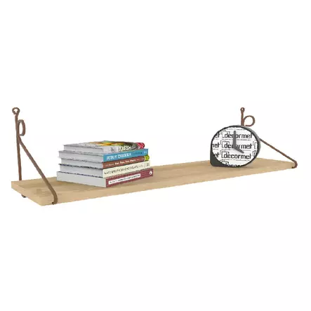 Moderni ja Tyylikäs Seinähylly - Tammi, 100% Melamiinipinnoitettu Lastulevy, Metallikiinnike, 72x27x20 cm, Asennusvalmis - Seinähyllyt - 8681181788547 - 2