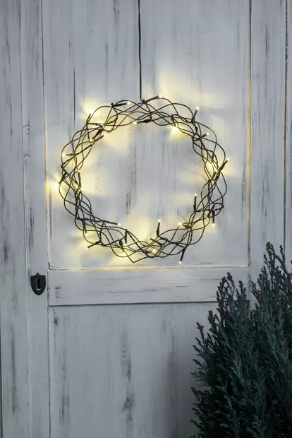 Merlin kranssi 30 cm musta ip20 - Koristevalot - 6435200288707 - 1