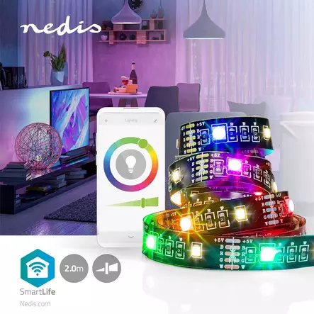 SmartLife LED-Nauha | Lämmin Valkoinen / RGB | SMD | 2.00 m | IP20 | 2700 K | 380 lm | Android / IOS - LED-nauhat - 5412810335077 - 5
