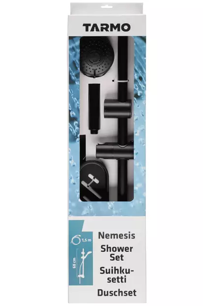 Suihkusetti Nemesis musta Tarmo - Kylpyhuoneen hanat ja suihkut - 6410416179377 - 2