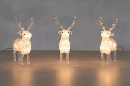 Valosarja akryyli porot 3 kpl Finnlumor - Valokoristeet ja valohahmot - 6410416115597 - 1