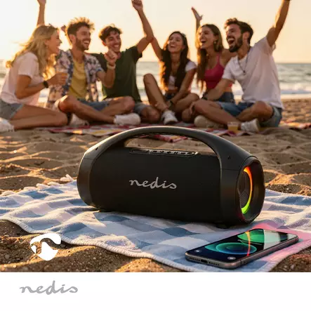 Bluetooth® Party Boombox | 540 min | 2.2 | 150 W | Median toisto: AUX / USB | IPX5 | Linkitettävä | Kahva | Juhlavalot | Musta - Bluetooth kaiuttimet - 5412810481507 - 5