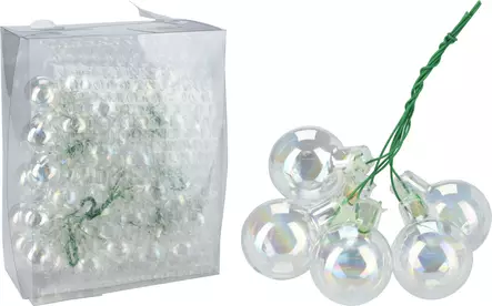 Iridesoiva lasinen joulupallokoriste 30?mm metallilangalla – elegantti sisustusvalo juhliin ja kotiin - Joulukoristeet ja -tekstiilit - 8721037267007 - 1