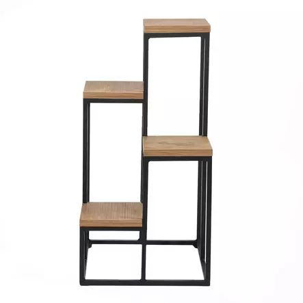 Koristeellinen Jardiniere - Huonekalut, Atlantic Pine Musta, 100% Melamiinipinnoitettu Lastulevy, 100% Metalli, 34x39x65 cm - Kukkatelineet ja kasvutuet - 8684282608257 - 1