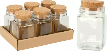 Lasinen säilytyspurkki korkkikannella 250 ml - Ruoan pakastus ja säilöntä - 8720573955867 - 1