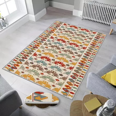 Monivärinen eteisen matto käytävämatto 80x150 cm - 100% Polyesteri, Antibakteerinen, Konepestävä, 3D Digitaalinen Painatus - Pienet matot ja käytävämatot - 8682870066977 - 2