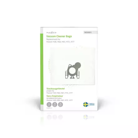 Pölypussi | 4 kpl | Mikrokuitu | Eniten myyty: Hoover H60 / Hoover H61 / Hoover H73 / Hoover H77 | Valkoinen - Pölypussit - 5412810472987 - 66