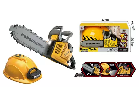 Power Tools moottorisaha ja kypärä - Lasten työkalut ja ammattilelut - 6438484015847 - 1