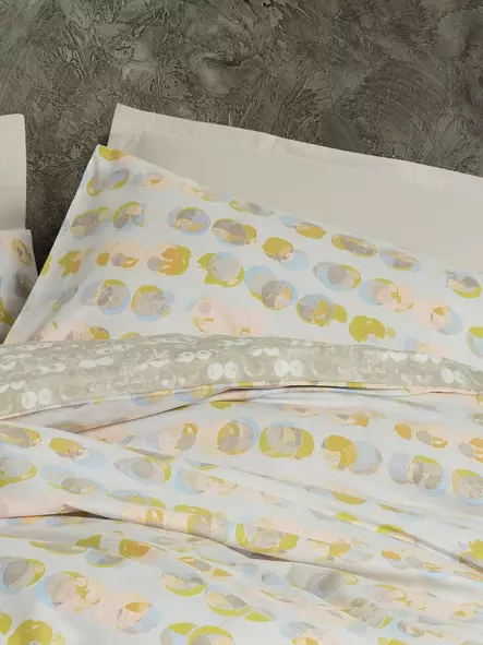 Ranforce parisängyn pussilakanasetti, beige, 200 x 220 cm, pehmeä, helppohoitoinen - Lakanat ja tyynyliinat - 8684283402847 - 2