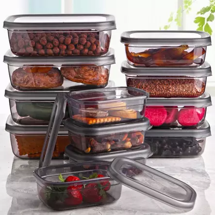 Säilytyslaatikko-setti (12 osaa), monivärinen, 14 x 10 x 5 cm, 16,5 x 11,8 x 5,7 cm, 20 x 13,8 x 6,5 cm, kestävä, BPA-vapaa, pinottava - Muovilaatikot ja säilytyslaatikot - 8683342787567 - 2