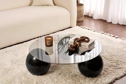 Sohvapöytä, musta harmaa, 85 cm leveä, kestävä, helppo puhdistaa - Pöydät - 8684283730117 - 2