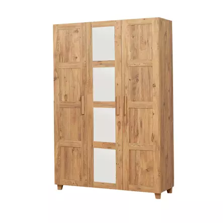 Vaatekaappi Atlantic Pine 120x189x48 cm - 100% Melamiinipinnoitettu Lastulevy, Useita Hyllyjä, Kiinnitettävä Seinäkiinnitys - Vaatekaapit - 8681875826517 - 1