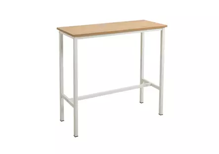 Valkoinen Baaripöytä - 100% Lastulevy, Metallirunko, 100x90x40 cm - Tyylikäs ja Kestävä Huonekalu Verkkokauppaan - Pöydät - 8684282723417 - 1