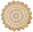 100% JUTE Käsinkudottu Matto 120 cm - Monivärinen, Konepestävä, Tasokudottu, Ei Nukkaa, 2500 gr/m² - Pyöreät matot - 8681875181227 - 2