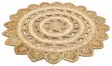 100% JUTE Käsinkudottu Matto 120 cm - Monivärinen, Konepestävä, Tasokudottu, Ei Nukkaa, 2500 gr/m² - Pyöreät matot - 8681875181227 - 1