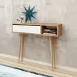 2-Tasoinen Sivupöytä - Tammi Valkoinen - 100% Melamiinipinnoitettu Lastulevy - 100x94x30 cm - Puujalat - Kiinnitettävä Seinä - Sivu- ja apupöydät - 8681875126907 - 3