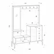 Oak Hall Stand with Mirror and Shelves - 100% Melamine Coated, 18mm Thick, 114x170x35cm, Wall-Mountable, Assembly Required - Eteiskaapit - 8683342484787 - 5