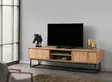 TV-taso, musta mänty, 180 cm leveä, kestävä, runsaasti säilytystilaa - TV-tasot - 8681875569827 - 1