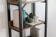 Teollinen Kirjahylly, Pähkinä, 100% Melamiinipinnoitettu, 18mm, Metallirunko, 63x150x30cm, Kiinnitettävä, Lisäsäilytys - Kirjahyllyt - 8681875207057 - 3