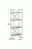 Teollinen Kirjahylly, Pähkinä, 100% Melamiinipinnoitettu, 18mm, Metallirunko, 63x150x30cm, Kiinnitettävä, Lisäsäilytys - Kirjahyllyt - 8681875207057 - 4
