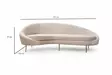 3-istuttava sohva, beige, 255 cm x 120 cm x 85 cm, kestävä, mukava - Sohvat - 8683342766517 - 7