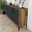 Teollinen Konsoli: Tyylikäs ja Kestävä Säilytysratkaisu, 180x78x35 cm, Pähkinä Antrasiitti, Metalli Yksityiskohdat - Lipastot ja senkit - 8683342460897 - 4