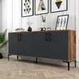 Teollinen Konsoli: Tyylikäs ja Kestävä Säilytysratkaisu, 180x78x35 cm, Pähkinä Antrasiitti, Metalli Yksityiskohdat - Lipastot ja senkit - 8683342460897 - 3