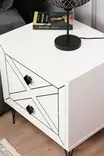 Yöpöytä, valkoinen, 50 cm leveä, 55 cm korkea, kestävä - Yöpöydät - 8683342427647 - 3