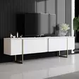 TV-taso, valkokulta, 180cm x 30cm x 50cm, kestävä, elegantti - TV-tasot - 8683743790937 - 1